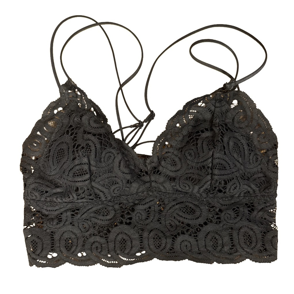 PINK Victoria’s Secret Black Lace Bralette Size S Boho Festival